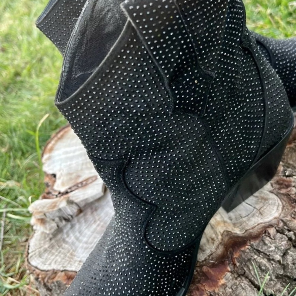Studded Black Ankle Boots - Picture 4 of 6